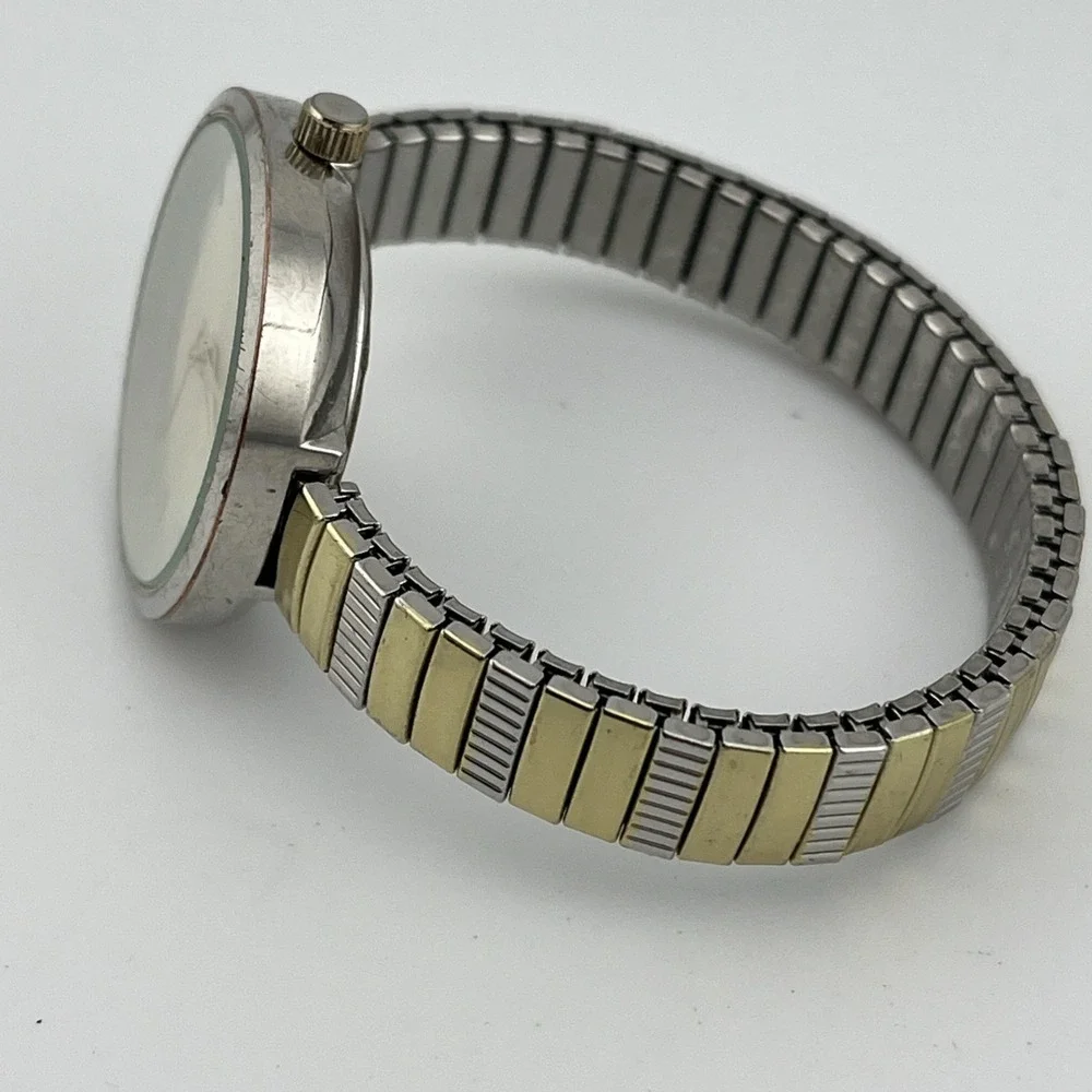 Women's‎ Two Tone 32mm Stretch Band Watch- New Battery